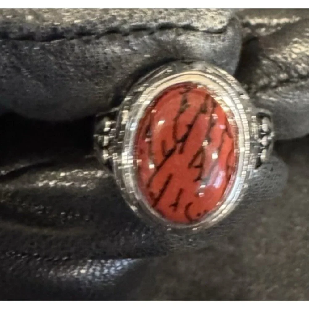 Premier Designs Spice Red Black Silver Fashion Ring Women 17 US 7 NEW